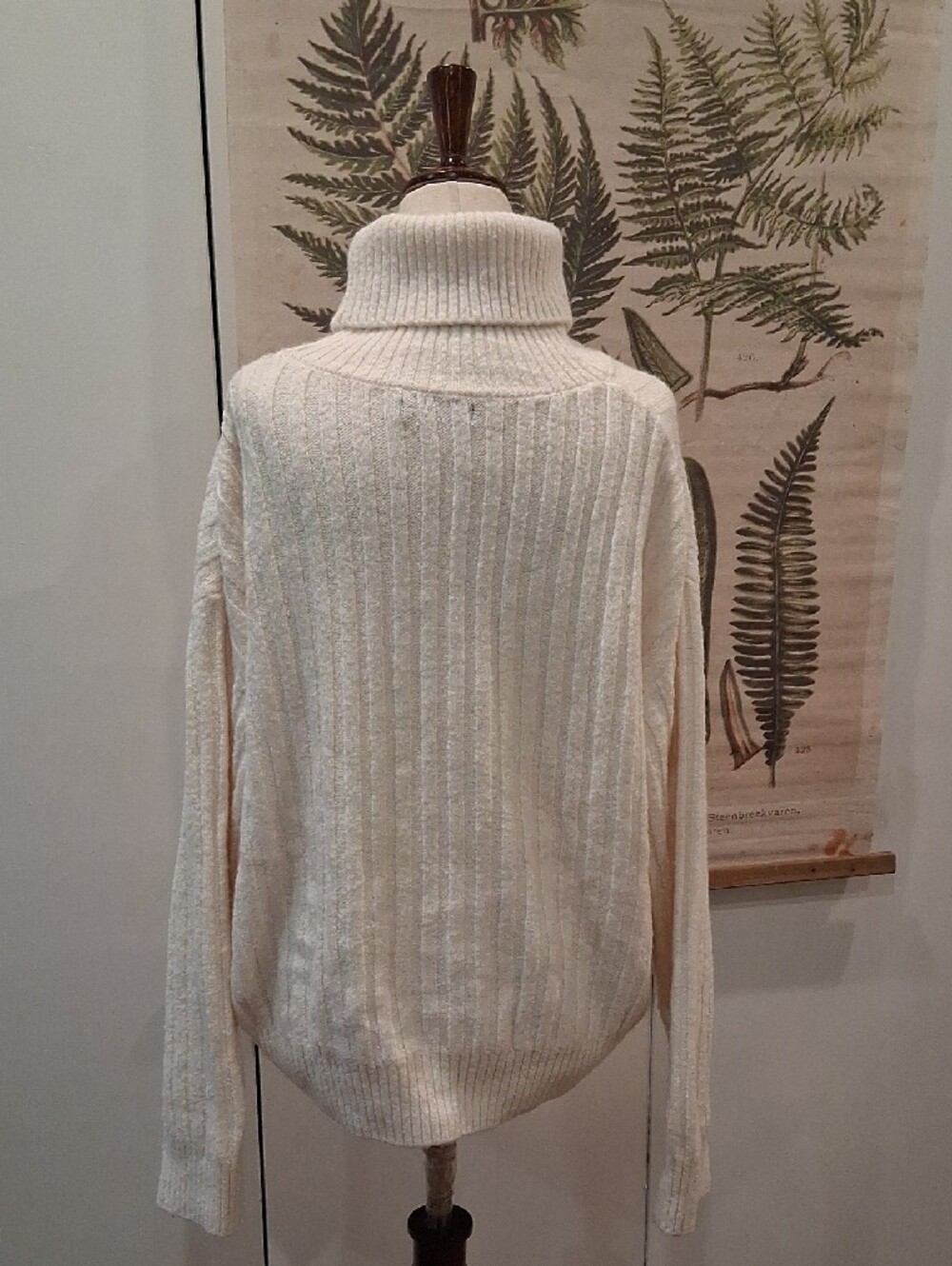 Mango Cream Ribbed Cowl Neck Sweater - Picture 3 of 4
